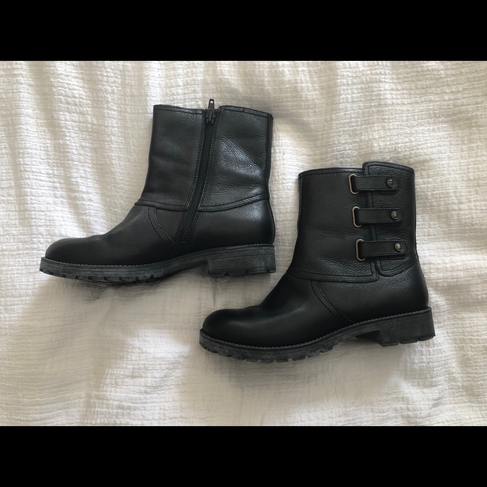 Naturalizer Black Moto Boots, Size 6